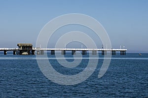 End of jetty viewed from Geographe Bay, Busselton, WA, Australia