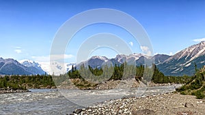 At the end of the McCarthy road, Kennicott river bank photo