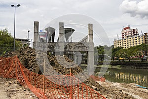End of metro station due to construction site, Kuala Lumpur