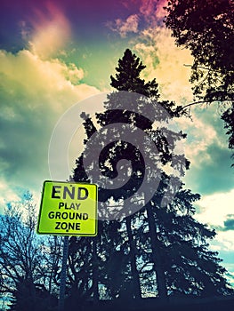 End of play ground zone