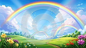 End of the rainbow background, abstract illustration