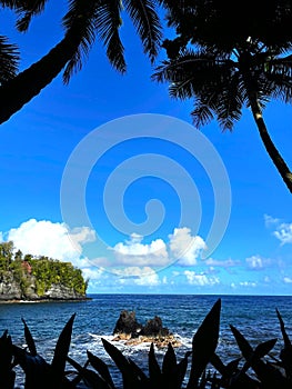 End of the road tropical ocean vista