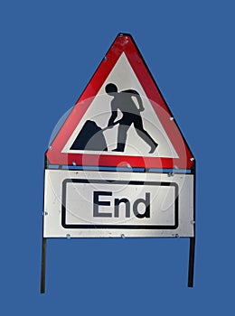 End of roadworks sign