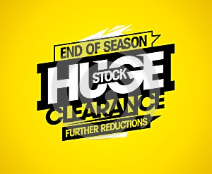 End of season huge stock clearance, further reductions, sale banner mockup