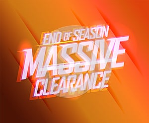End of season massive clearance sale web banner or flyer mockup
