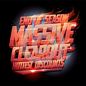 End of season massive clearout, hottest discounts poster mockup photo