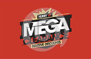 End of season mega clearance, massive discounts - sale vector banner