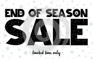 End of season sale limited time only advertisment card. Vector illustration photo