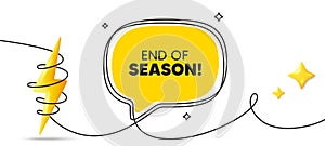 End of Season Sale. Special offer price sign. Continuous line art banner. Vector