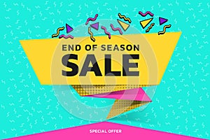 End of season sale vector banner