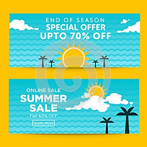 End of season special summer sale offer banner design