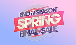 End of season, spring final sale poster or web banner template