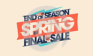 End of season spring final sale vector banner