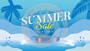 End of season Summer Sale Banner vector illustration background