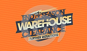 End of season warehouse clearance sale, further reductions sale web banner