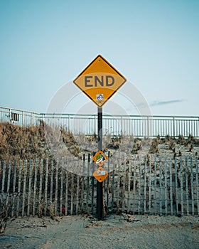 End sign on a street in the Rockaways, Queens, New York City