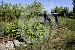 End of a stub track in Pavelets station of Ryazan region, Russia.