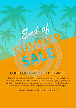 End Of Summer Sale banner design template.