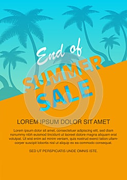 End Of Summer Sale banner design template.