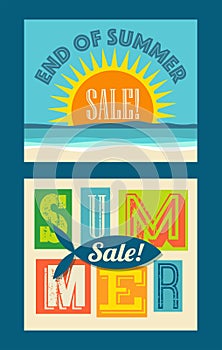 End of summer sale banners