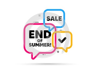 End of Summer Sale. Special offer price sign. Ribbon bubble banner. Vector