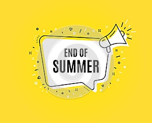 End of Summer Sale. Special offer price sign. Vector