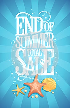 End of summer total sale design concept, vintage style