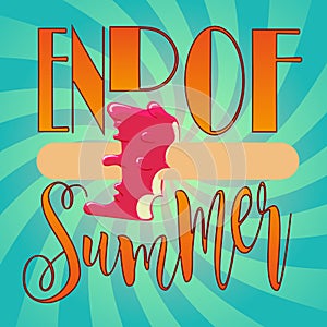 End of summer vector design banner square