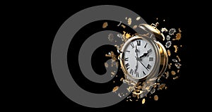 until the end of time , exploding clock concept,copy space