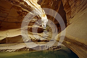 The end of wadi Zeelim in Judea desert, Israel.