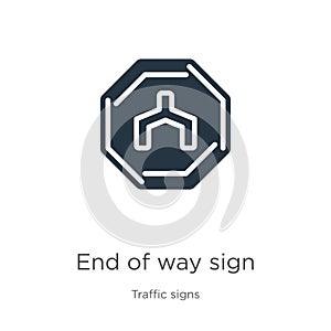 End of way sign icon vector. Trendy flat end of way sign icon from traffic signs collection isolated on white background. Vector