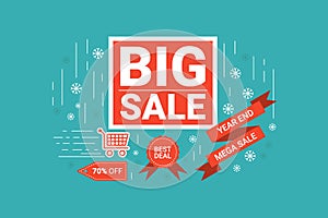 End of year big sale label