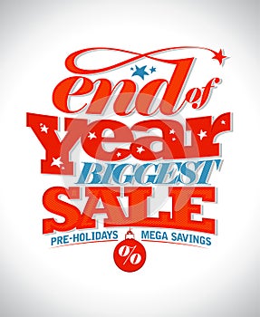 End of year biggest sale banner.