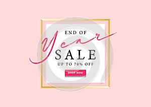End of year sale banner template with lettering.