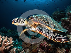 The Endangered Elegance of the Hawksbill Sea Turtle photo