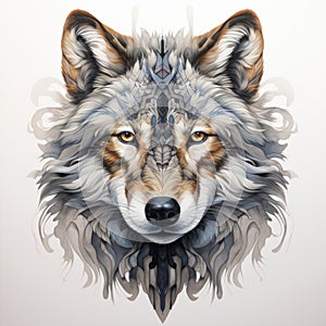 the endangered Mexican gray wolf, its piercing gaze reflecting the struggle for its survival in the wild by AI generated