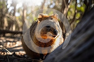 Endangered species, the Australian quokka in its natural habitat