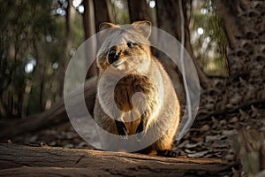 Endangered species, the Australian quokka in its natural habitat