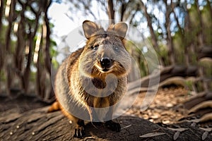 Endangered species, the Australian quokka in its natural habitat