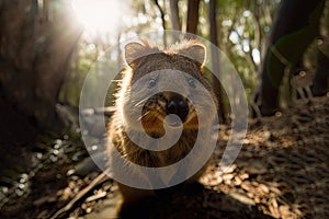 Endangered species, the Australian quokka in its natural habitat