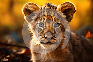 Endearing Lion cub. Generate Ai