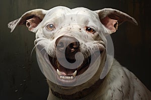 Endearing Smiling dog with teeth. Generate Ai