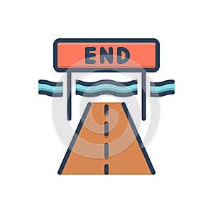 Color illustration icon for Ended, finished and track photo