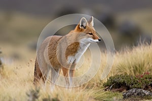 Endemic ethiop wolf. Generate Ai