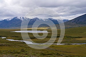 Endicott Mountains and John River at the Gates of the Arctic National Park in Brooks Range, Alaska