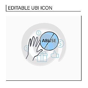 Ending abuse line icon