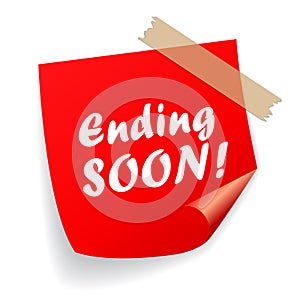 Ending soon vector sign