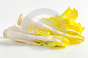 Endive lettuce isolated on white background. Fresh green salad leaves from garden