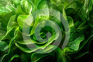 Endive lettuce isolated on white background. Fresh green salad leaves from garden