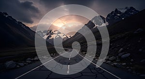 Endless asphalt road